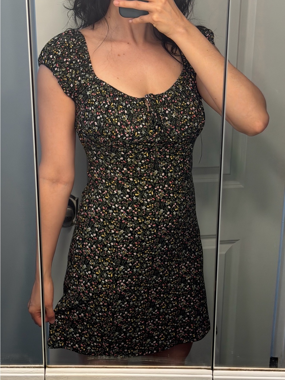 Love Tree Floral Pattern Mini Dress